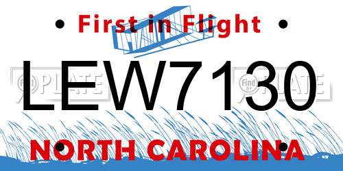 LEW7130 North Carolina License Plate