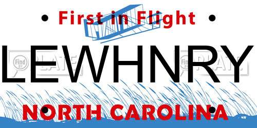 LEWHNRY North Carolina License Plate