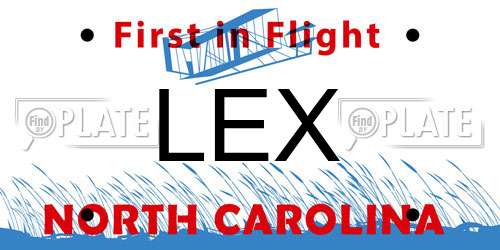 LEX North Carolina License Plate