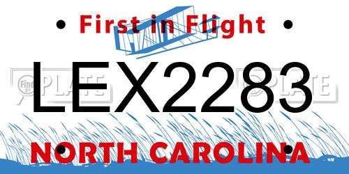 LEX2283 North Carolina License Plate