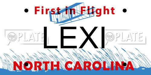 LEXI North Carolina License Plate