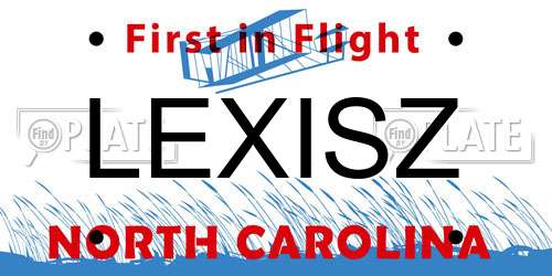 LEXISZ North Carolina License Plate