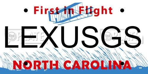LEXUSGS North Carolina License Plate