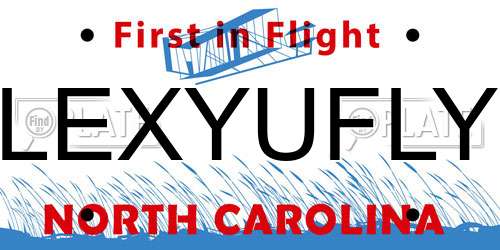 LEXYUFLY North Carolina License Plate