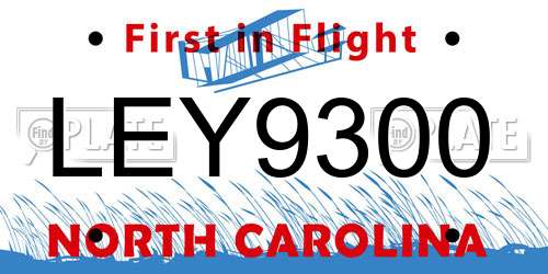 LEY9300 North Carolina License Plate