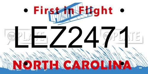 LEZ2471 North Carolina License Plate