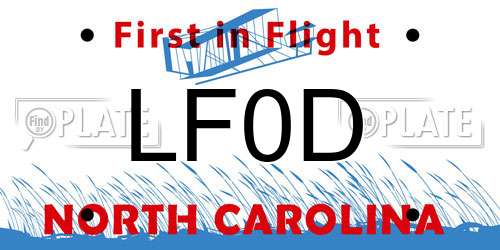 LF0D North Carolina License Plate
