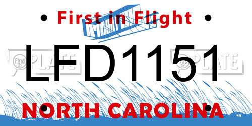 LFD1151 North Carolina License Plate