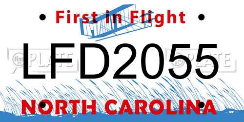 LFD2055 North Carolina License Plate