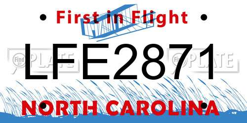 LFE2871 North Carolina License Plate