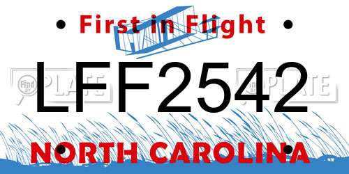 LFF2542 North Carolina License Plate