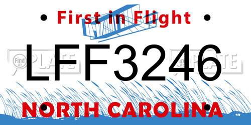 LFF3246 North Carolina License Plate