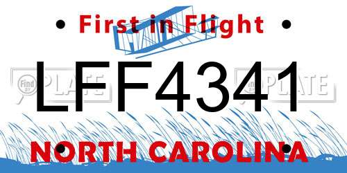 LFF4341 North Carolina License Plate