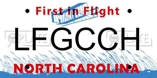 LFGCCH North Carolina License Plate