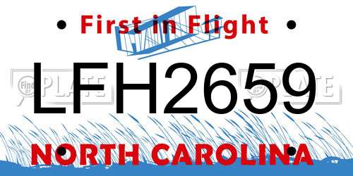 LFH2659 North Carolina License Plate