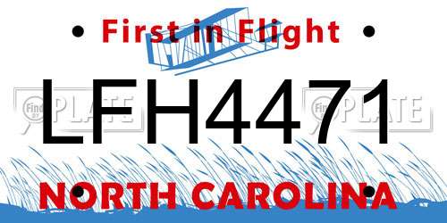 LFH4471 North Carolina License Plate