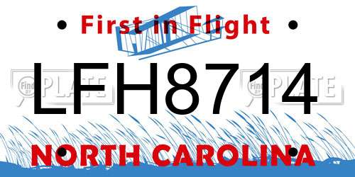 LFH8714 North Carolina License Plate