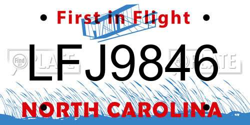 LFJ9846 North Carolina License Plate