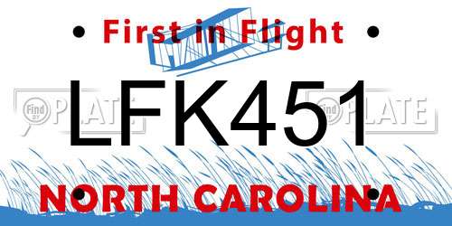 LFK451 North Carolina License Plate