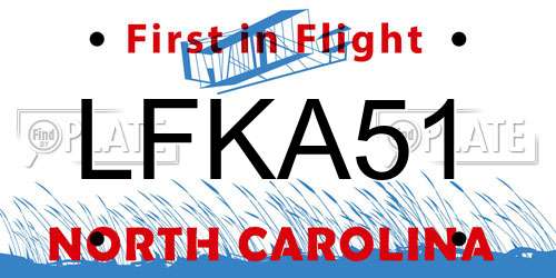 LFKA51 North Carolina License Plate