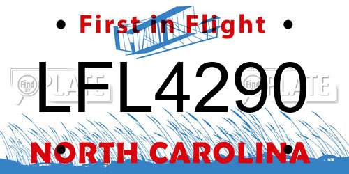LFL4290 North Carolina License Plate