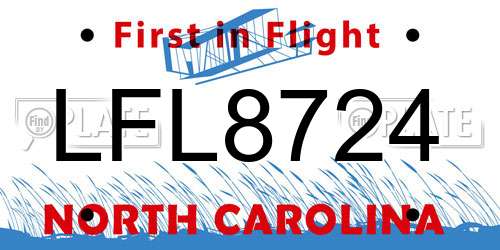 LFL8724 North Carolina License Plate
