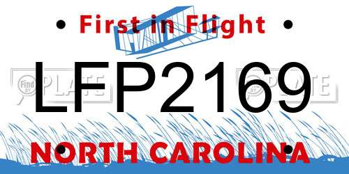 LFP2169 North Carolina License Plate