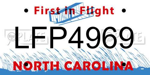 LFP4969 North Carolina License Plate