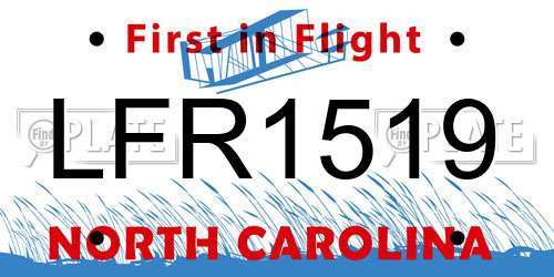 LFR1519 North Carolina License Plate