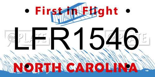 LFR1546 North Carolina License Plate
