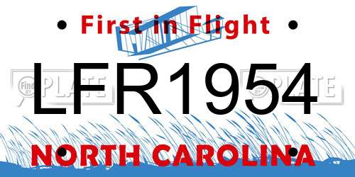 LFR1954 North Carolina License Plate