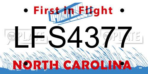 LFS4377 North Carolina License Plate
