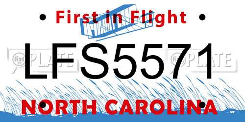 LFS5571 North Carolina License Plate