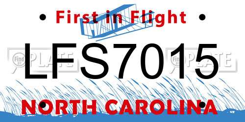 LFS7015 North Carolina License Plate