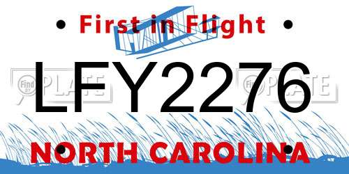 LFY2276 North Carolina License Plate