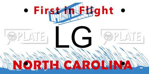 LG North Carolina License Plate