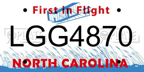 LGG4870 North Carolina License Plate