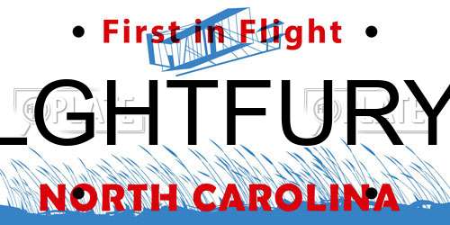 LGHTFURY North Carolina License Plate