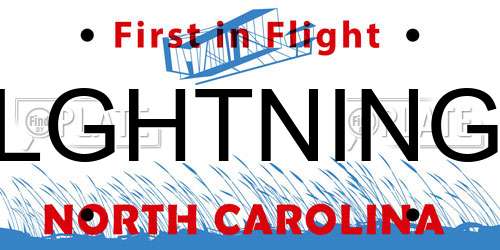 LGHTNING North Carolina License Plate