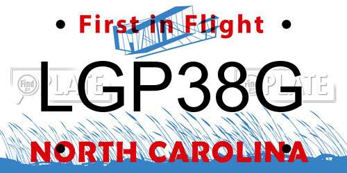 LGP38G North Carolina License Plate