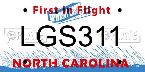 LGS311 North Carolina License Plate