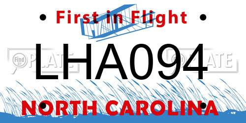 LHA094 North Carolina License Plate