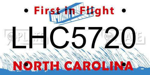 LHC5720 North Carolina License Plate