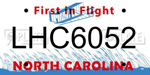 LHC6052 North Carolina License Plate