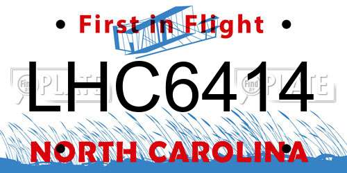 LHC6414 North Carolina License Plate