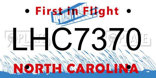 LHC7370 North Carolina License Plate