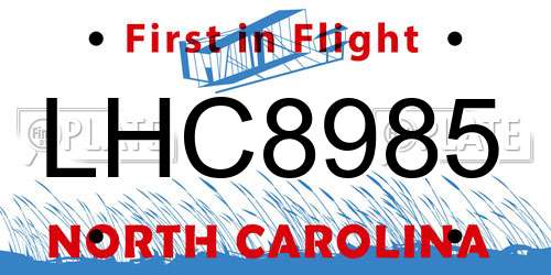 LHC8985 North Carolina License Plate