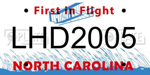 LHD2005 North Carolina License Plate