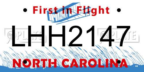 LHH2147 North Carolina License Plate