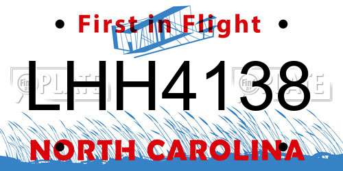 LHH4138 North Carolina License Plate